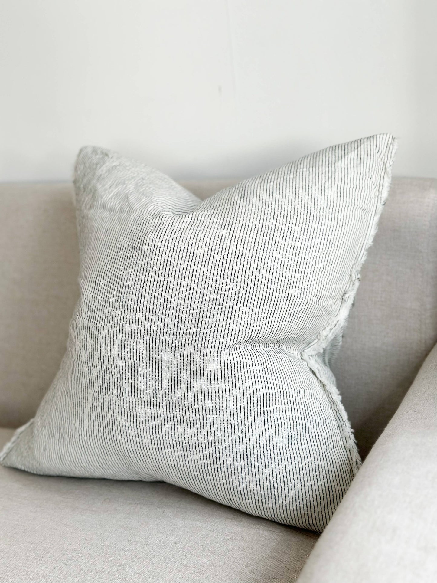 Black Ticking Stripe Pillow