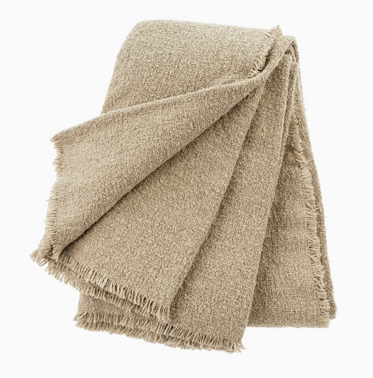 Fringed Boucle Bed Blanket