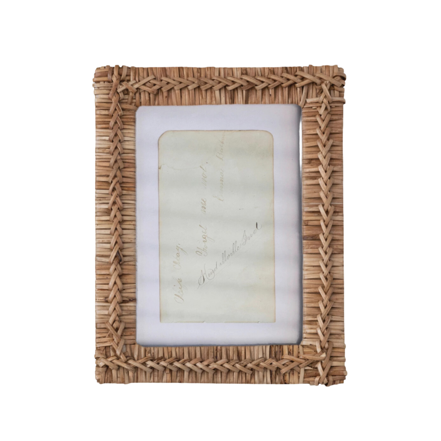 Woven Rattan Photo Frame
