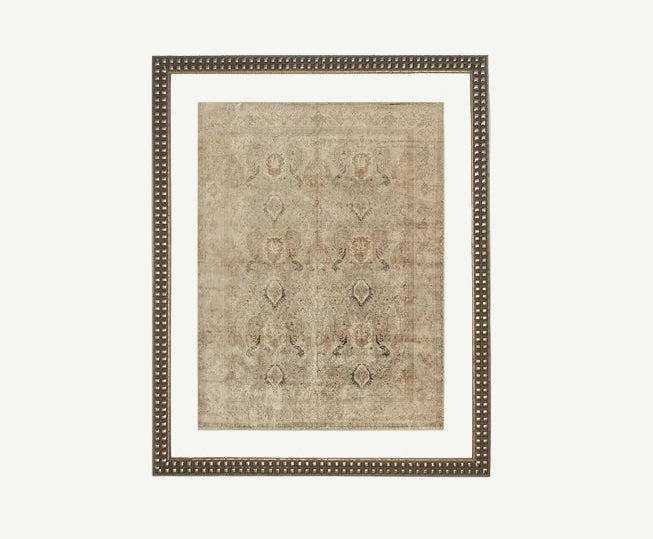 Vintage Art with Beaded Silver Frame