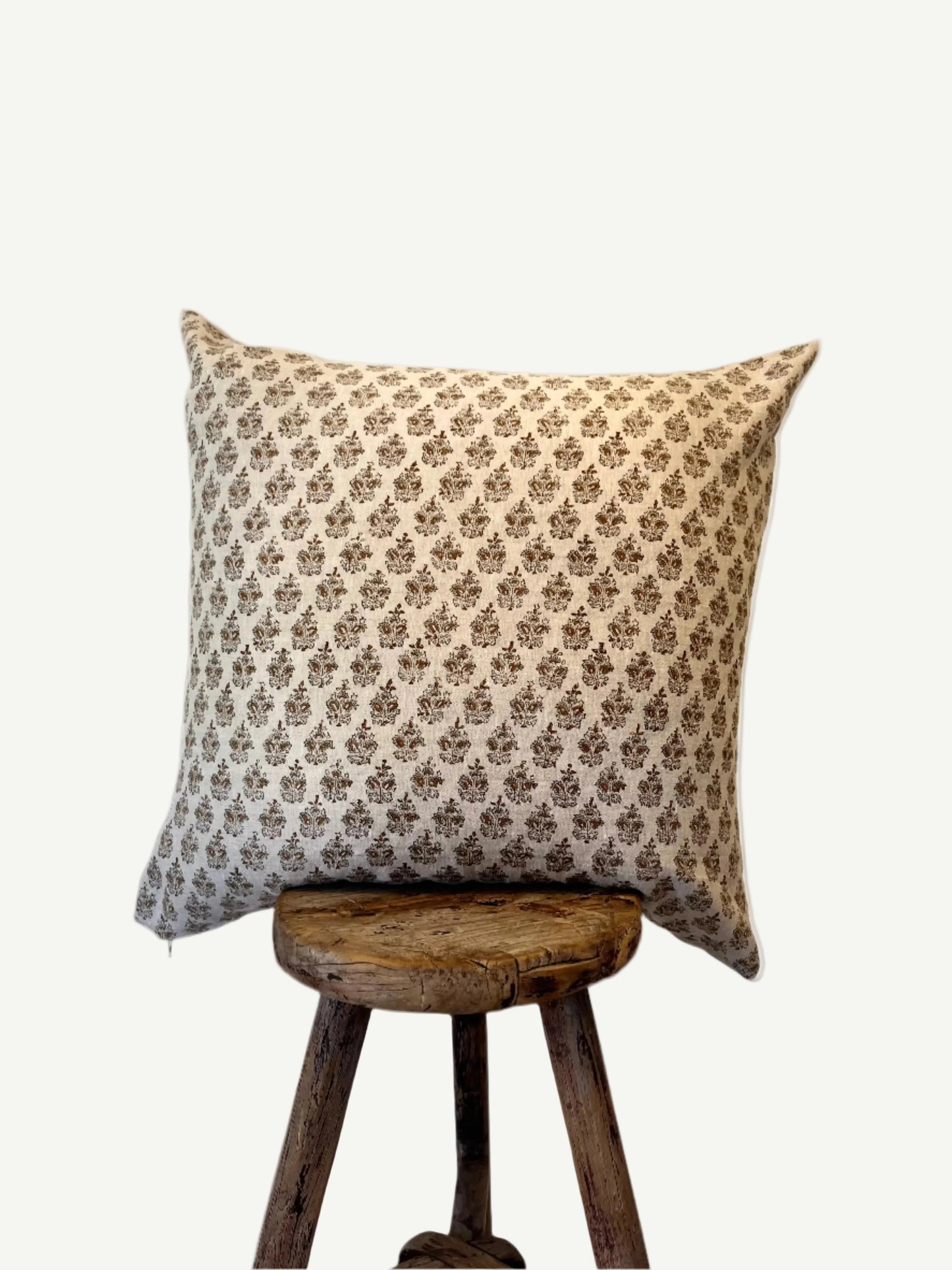 Natural Floral Block Print Pillow