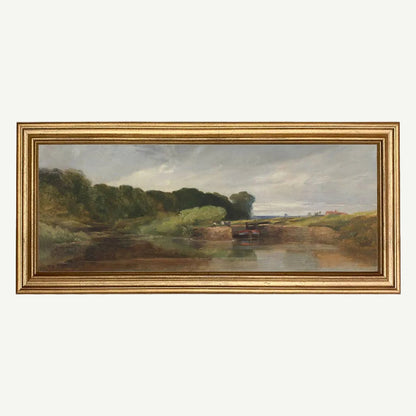 By the Water English Landscape Painting Print on Canvas