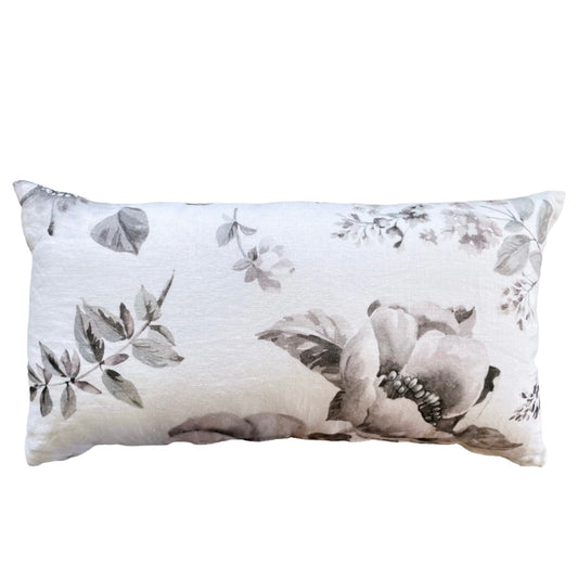 Peony Linen Lumbar Pillow 16x22