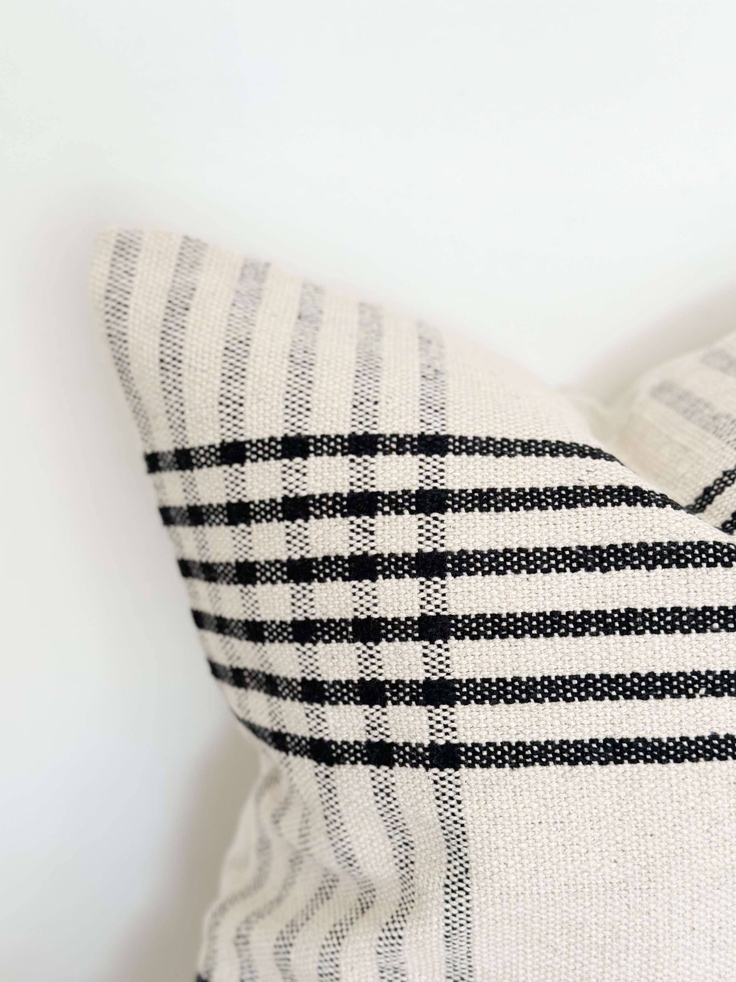 Black & Cream Grid Pillow