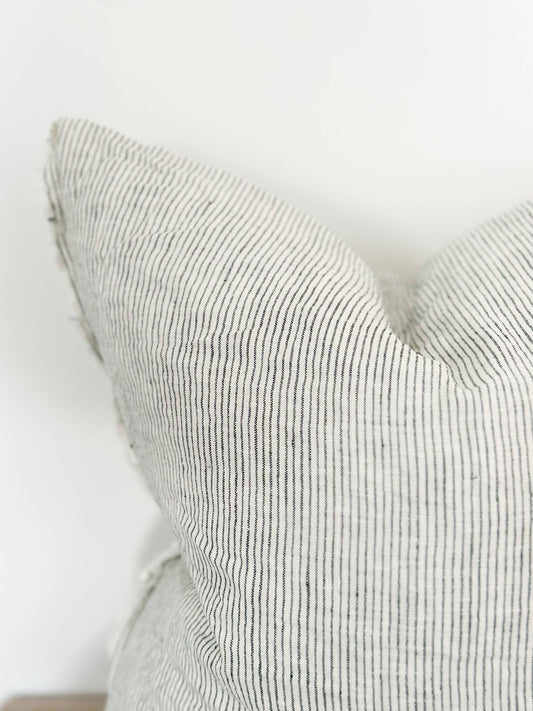 Black Ticking Stripe Pillow