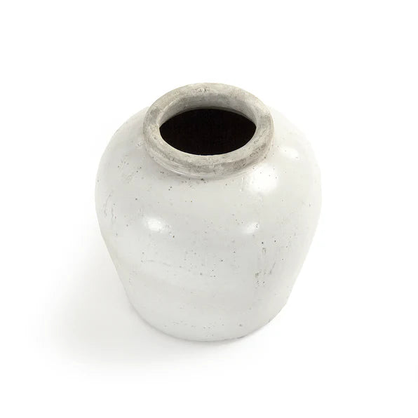 Distressed White Vase