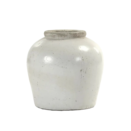 Distressed White Vase