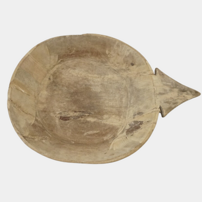Bleached Wood Arrow Bowl
