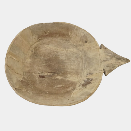 Bleached Wood Arrow Bowl