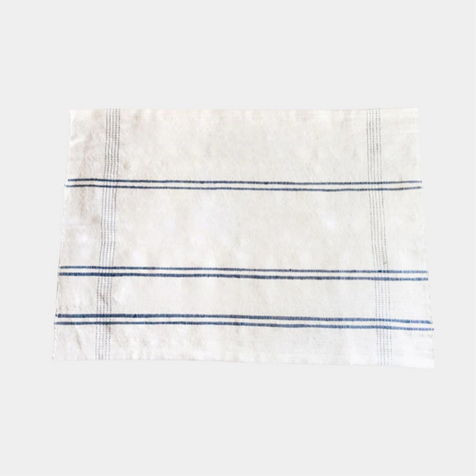Stripes Cotton Bath Mat Navy