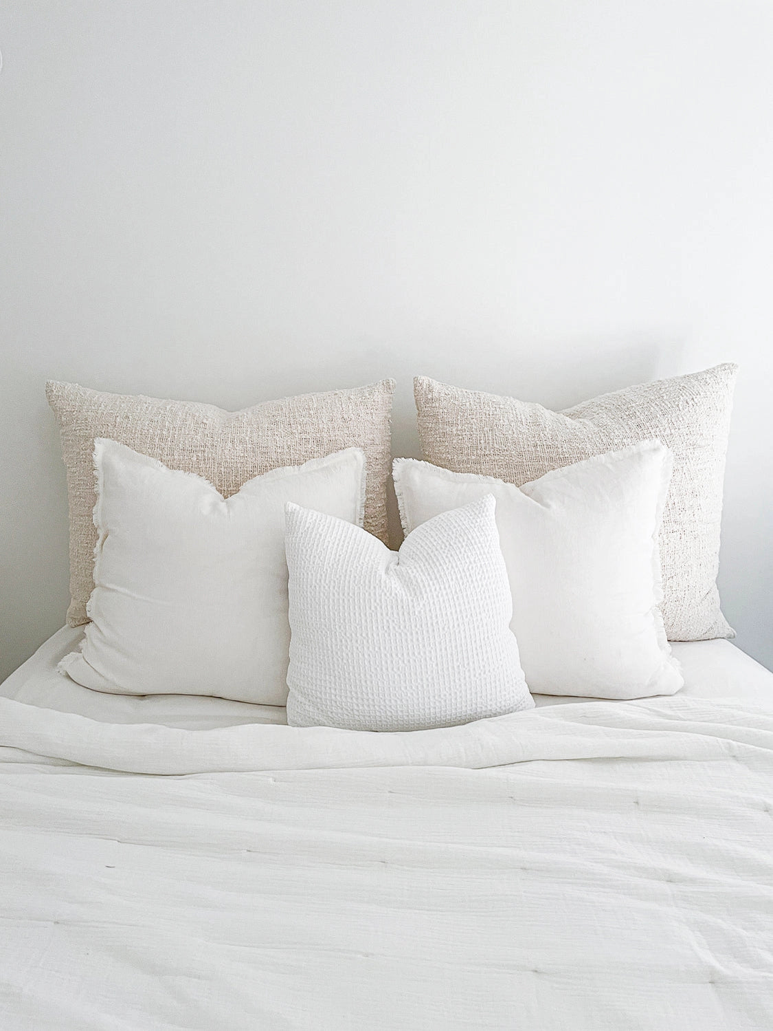 Ivory Boucle Bed Pillow