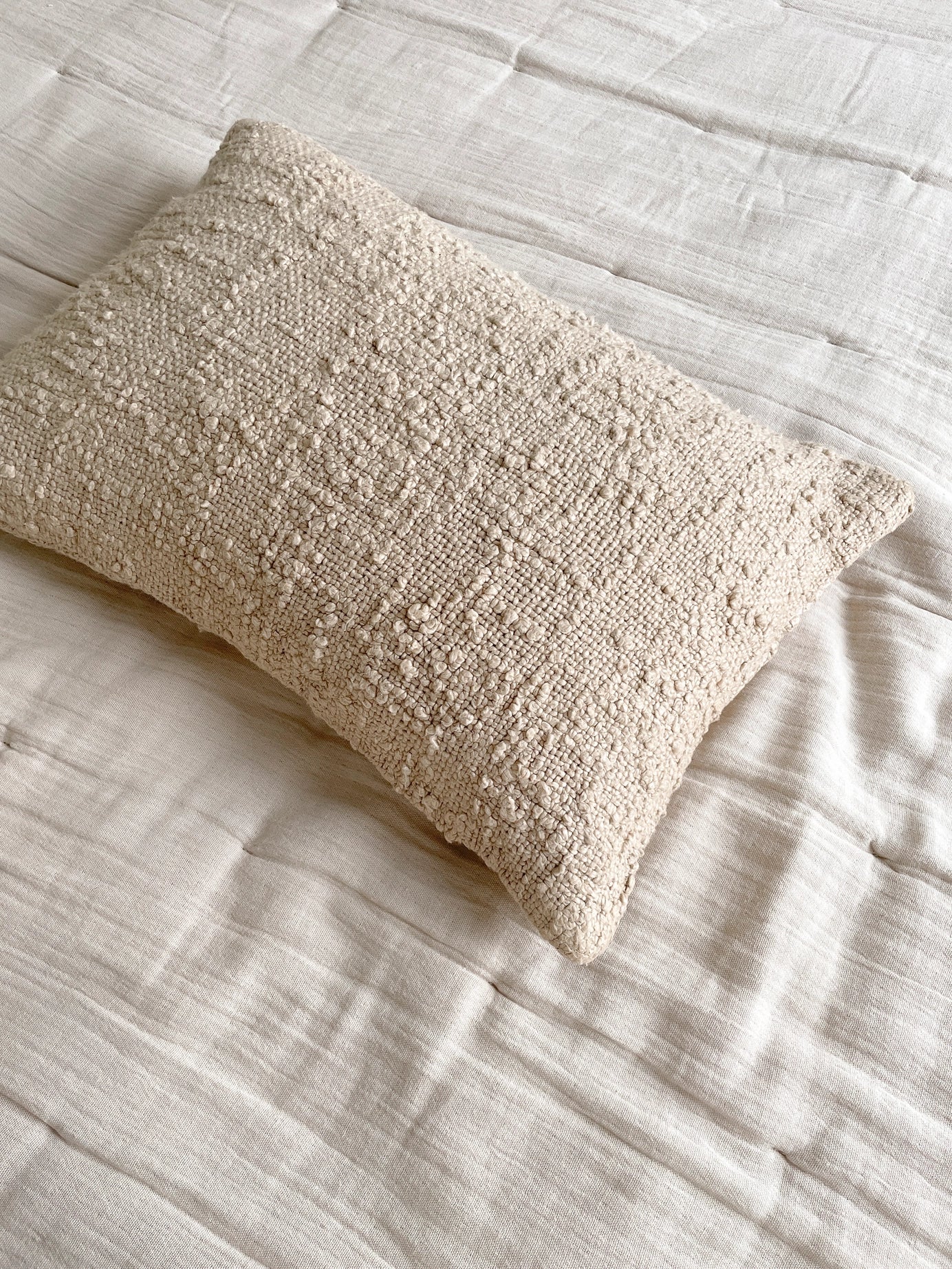 Beige Boucle Pillow