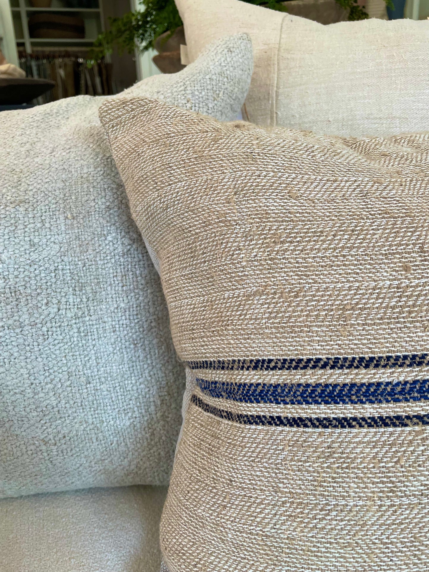 Blue and Black Stripe Pillow