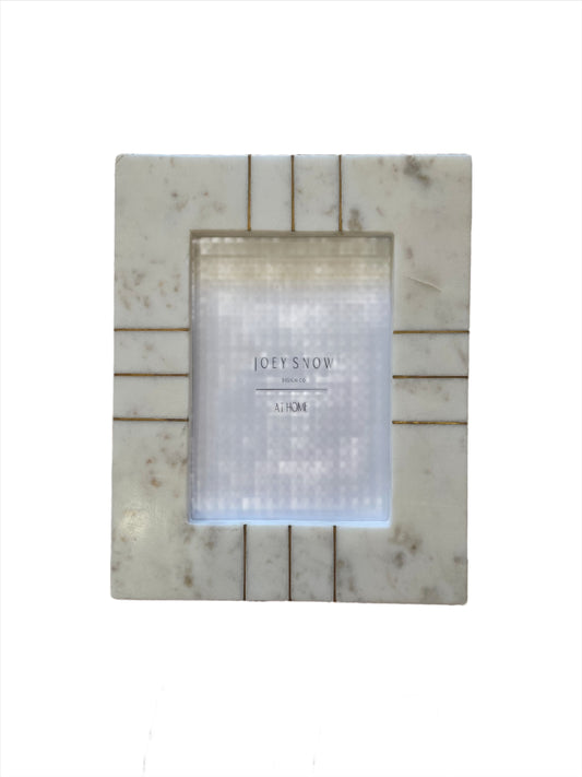 Marble Photo Frame w/ Brass Inlay