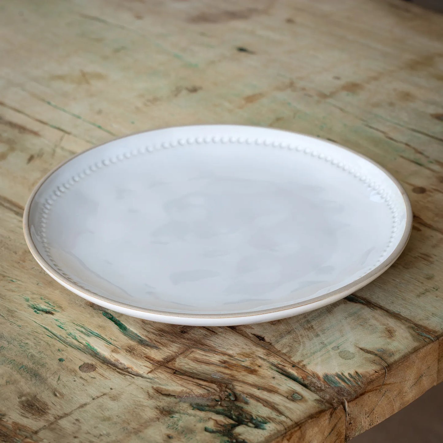 10" Glazed White Dinner Plate