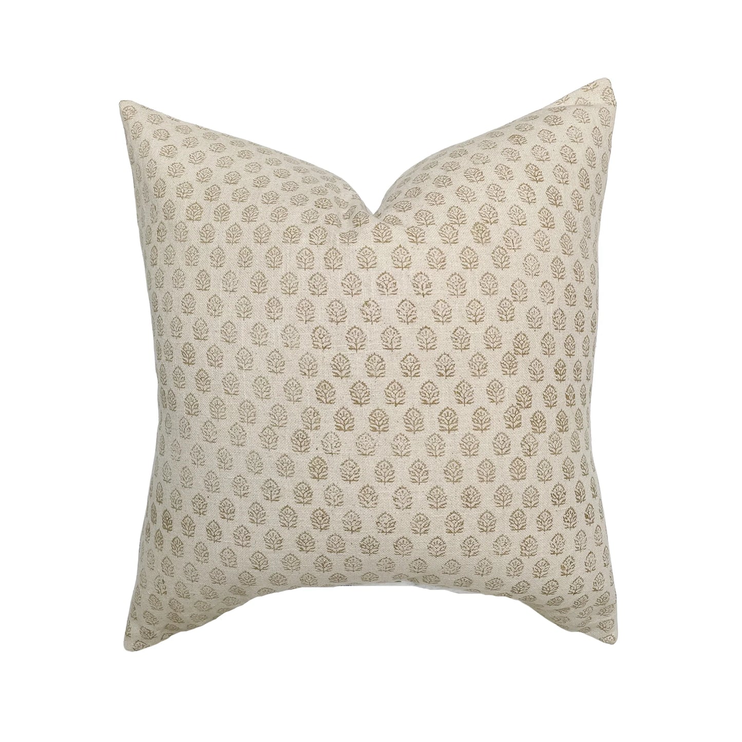 Ivory Floral Handblock Pillow