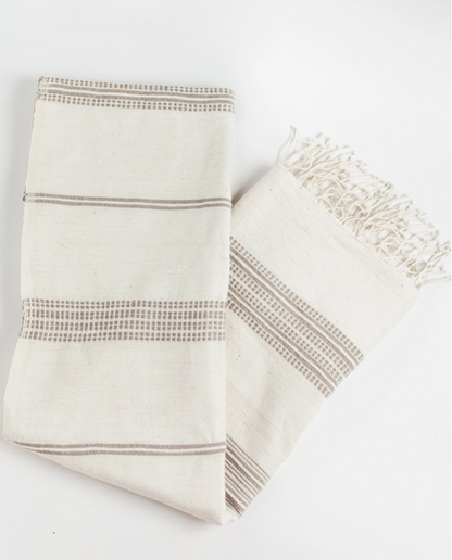 Luke Cotton Bath Towel White/ Gray