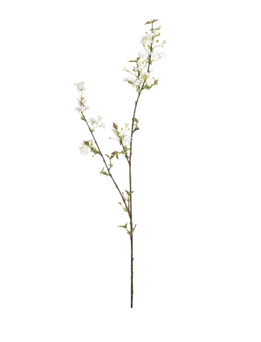 51" White Cherry Blossom Stem