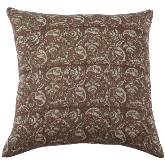 Mahogany Floral Pillow 22"