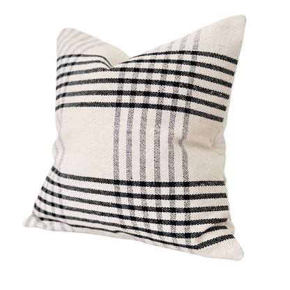 Black & Cream Grid Pillow