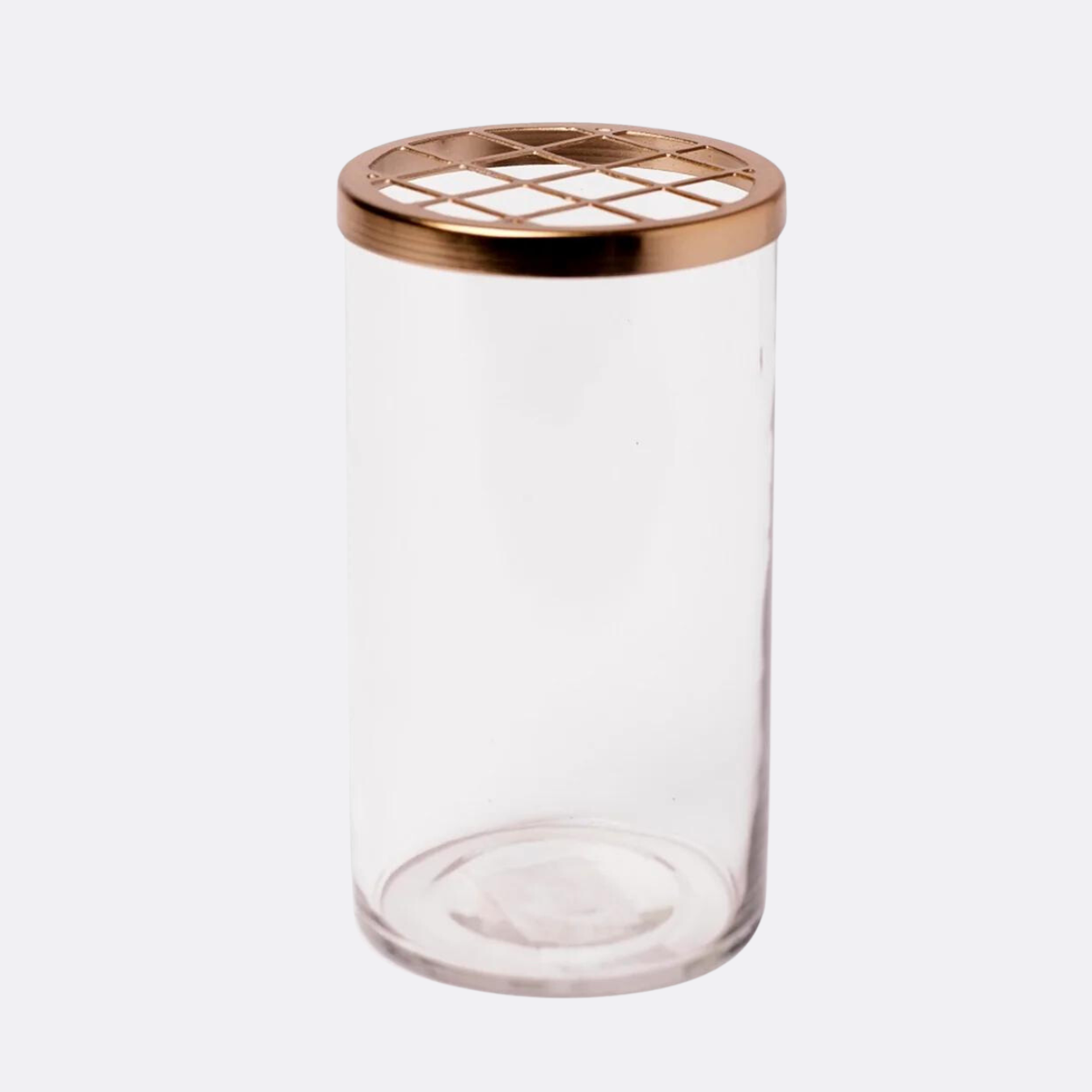 Glass & Brass Flower Cylinder