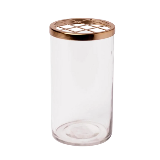 Glass & Brass Flower Cylinder