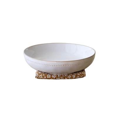 Glazed White Serving Bowl
