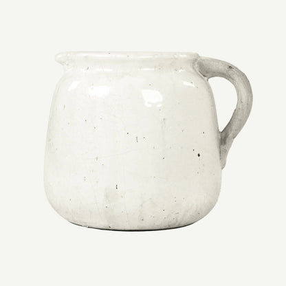 Distressed White Jar