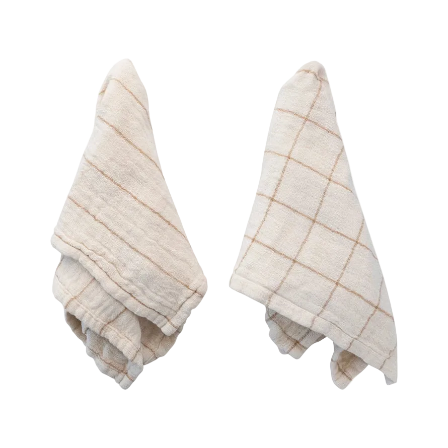 Cotton Tea Towel Set - Natural