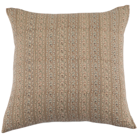 Metallic Floral Stripe Pillow 20"