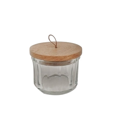 Glass and Wood Jar