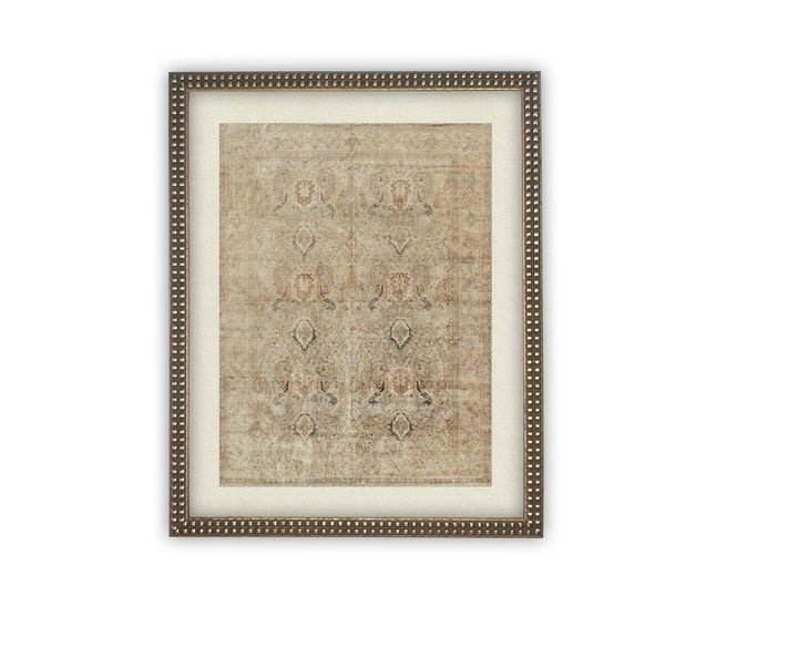 Vintage Art with Beaded Silver Frame