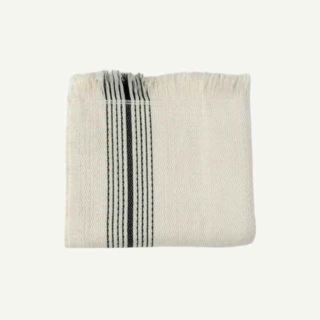Stripe Turkish Hand Towel Black/ White