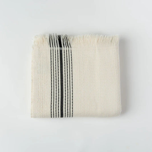 Stripe Turkish Hand Towel Black/ White