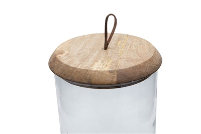 Glass Jar with Mango Wood Lid - 2 Sizes