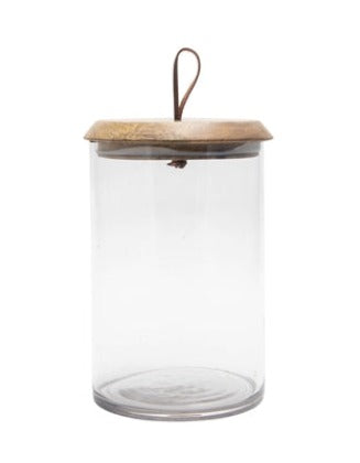 Glass Jar with Mango Wood Lid - 2 Sizes