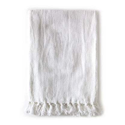 Cream Linen Throw