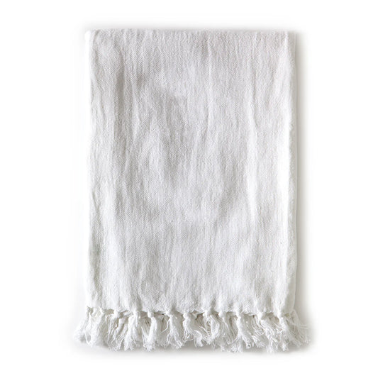 Cream Linen Throw