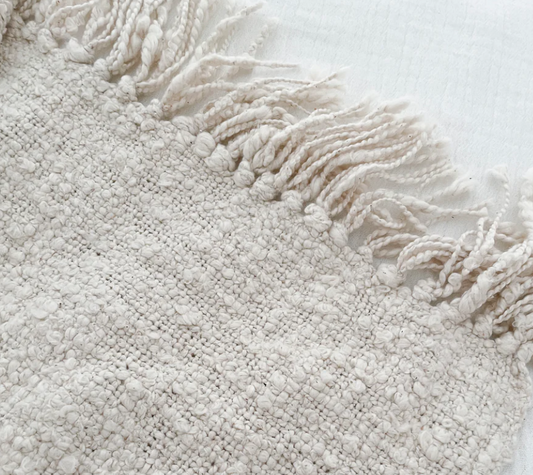 Boucle Bed Blanket White