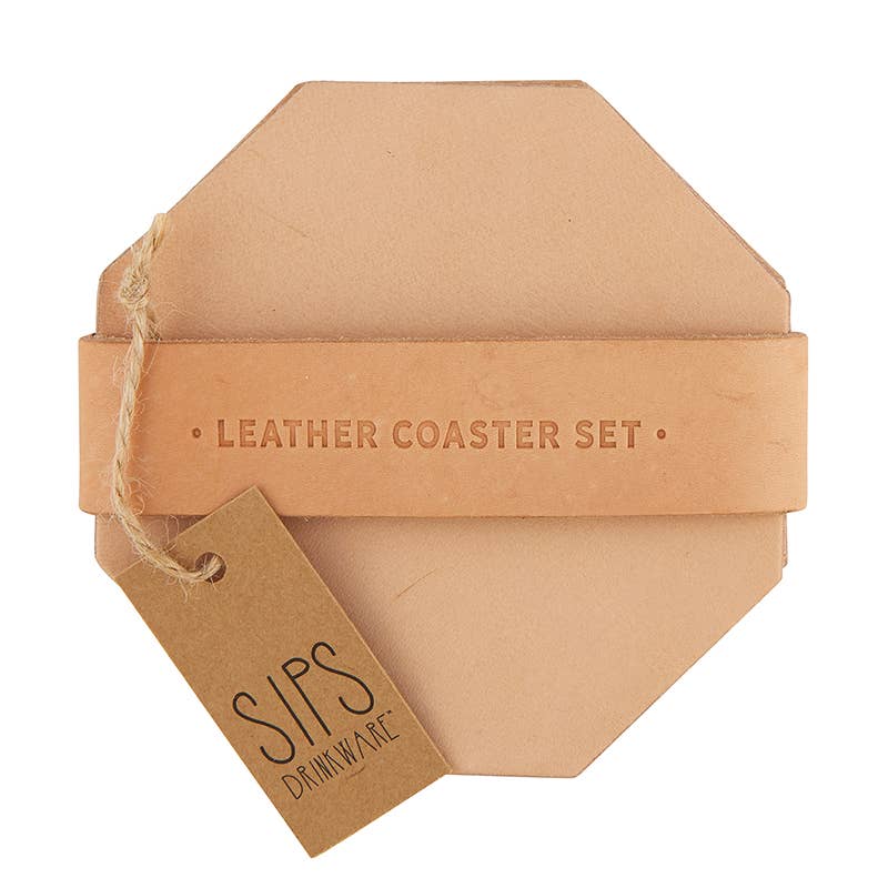 Leather Coaster Set of 4